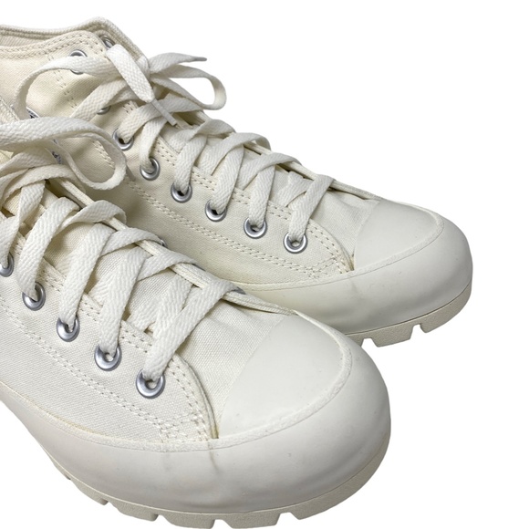 Converse Ctas Lugged Canvas Shoes High Women Size White Red Custom 572582C-WWRD - Picture 4 of 11